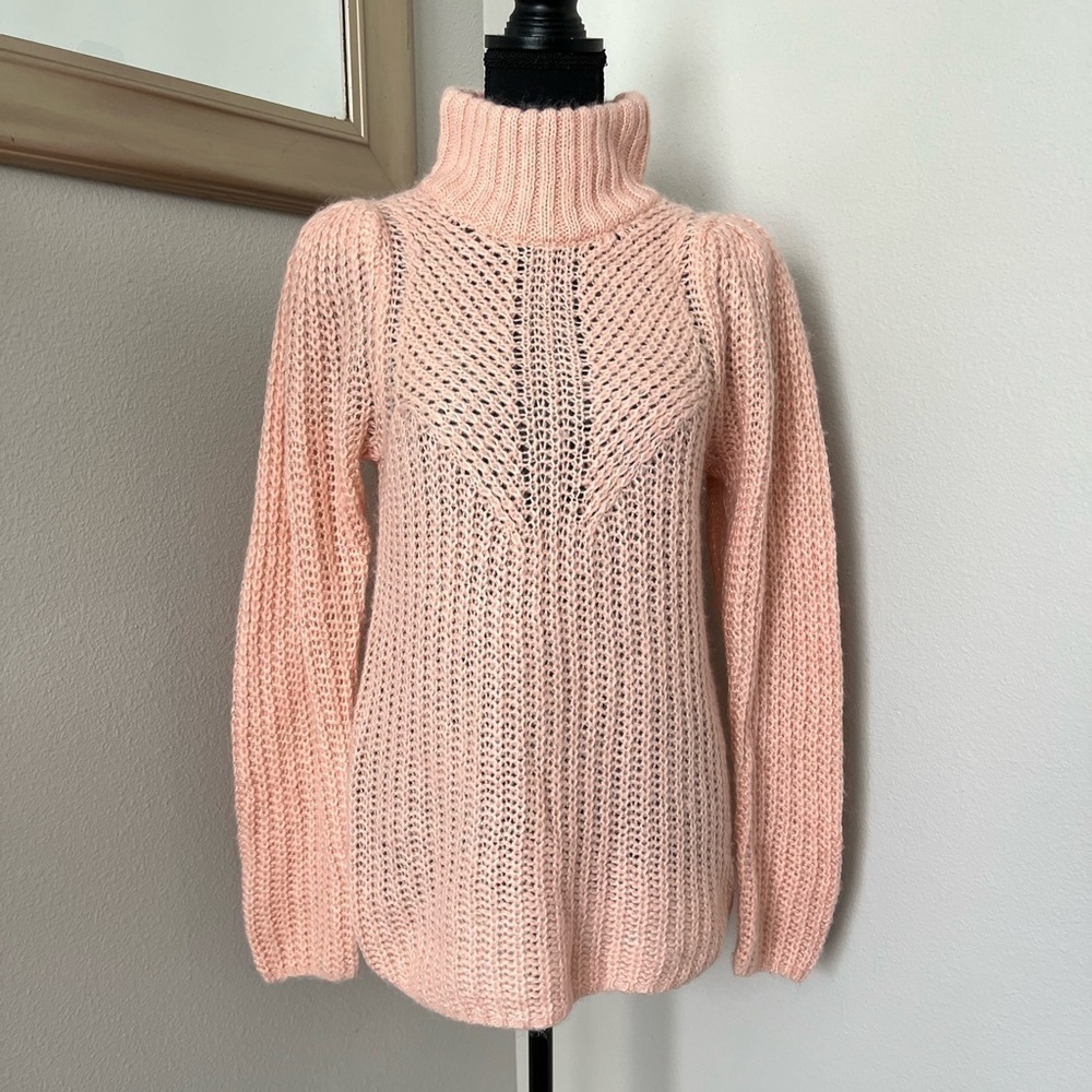 Express Acrylic Blend Shoulder Padded Turtle Neck Sweater